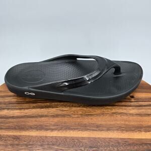 Oofos Oolala Sandals Women's 10 Black Comfort Recovery Slip On Thong Flip Flops